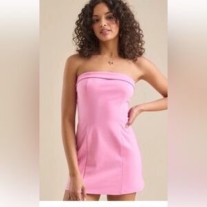 Altar'd State Pink strapless mini dress